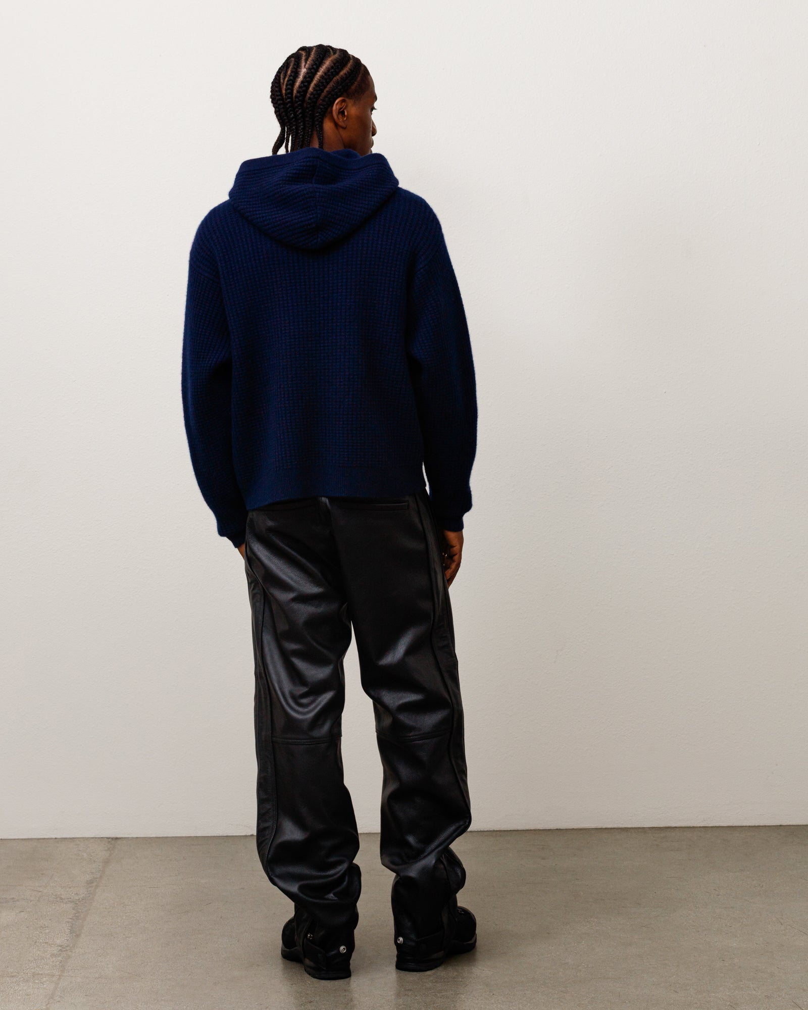 WAFFLE CASHMERE ZIP HOOD SWEATER - Image 3
