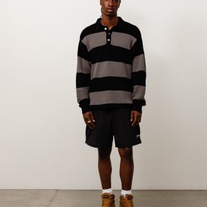 PIQUE KNIT STRIPE RUGBY