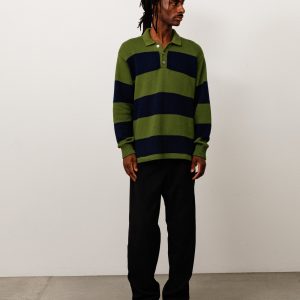 PIQUE KNIT STRIPE RUGBY